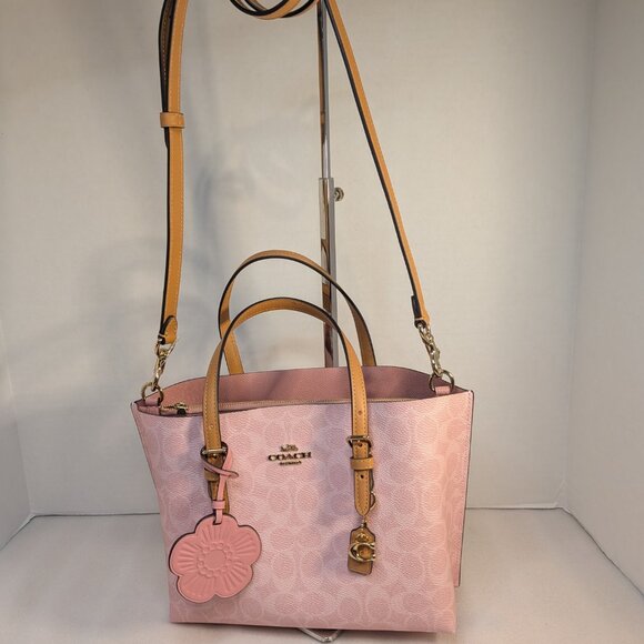 NWT Coach Mollie Tote Bag 25 In Signature Canvas With Charms (CER24) - Picture 7 of 12